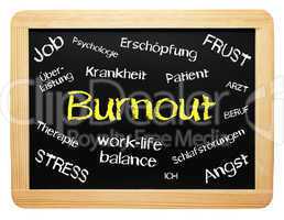 Burnout - Konzept Tafel