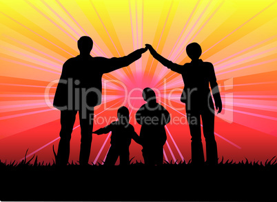 illustration with family silhouettes