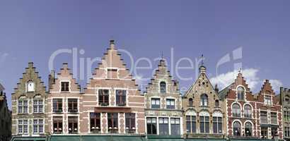 Buildings of Bruges in Belgium