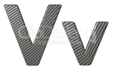 Carbon fiber font V lowercase and capital letters