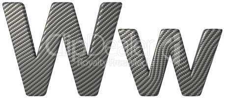 Carbon fiber font W lowercase and capital letters