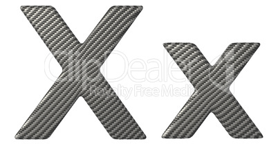 Carbon fiber font X lowercase and capital letters