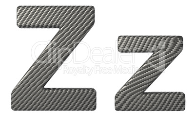 Carbon fiber font Z lowercase and capital letters