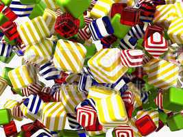 Colorful Abstract cubes or candies isolated