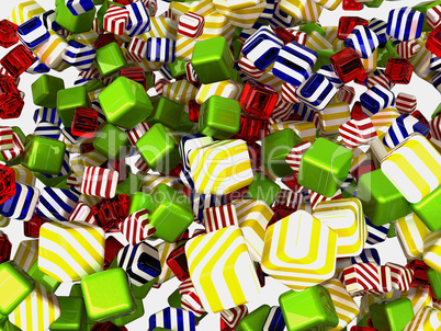 Colorful cubes or candies isolated