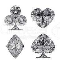 Diamond shaped Card Suits isolated