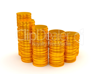 Growth: coins stacks semicircle shape