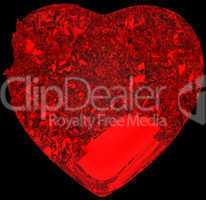Red Broken crystal Heart: unrequited love