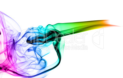 Colorful smoke Abstraction on white