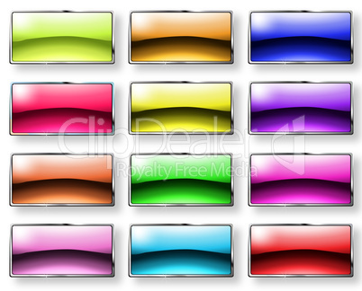 Web shiny buttons. Vector illustration.