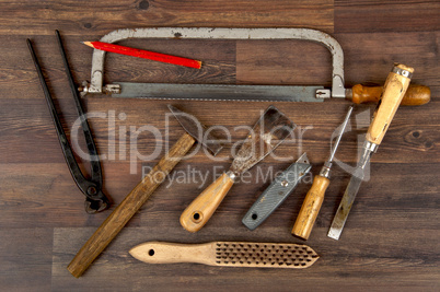 Variety of old used tools