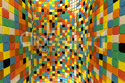 Wall of mosaic