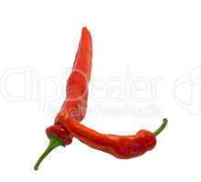 Letter L composed of chili peppers
