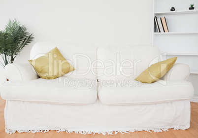 White leather sofa