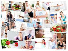 Collage of photos illustrating healthy lifestyles