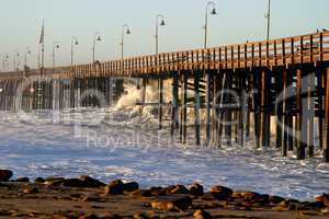 Ocean Wave Storm Pier