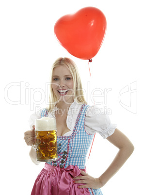 Frau im Dirndl mit Ballon