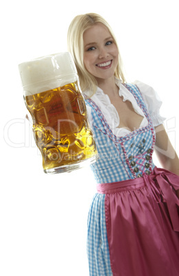 Frau mit Bierkrug