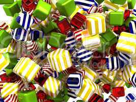Abstract colorful cubes or candies isolated