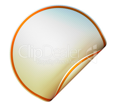 Blank round bent sticker or label