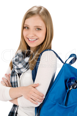 Student teenager woman with schoolbag