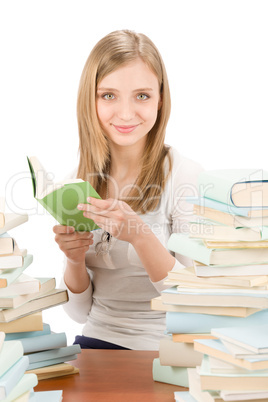 Student teenager woman with books