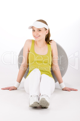 Fitness teenager woman in sportive outfit