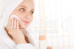 Acne facial care teenager woman clean skin