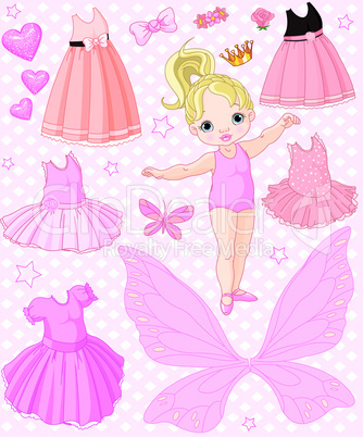 Baby Girl with different ballet and princess dresses
