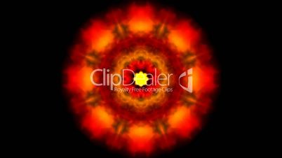 animation of red flower lotus pattern and fire.Buddhism Mandala flower,kaleidoscope,oriental religion texture.