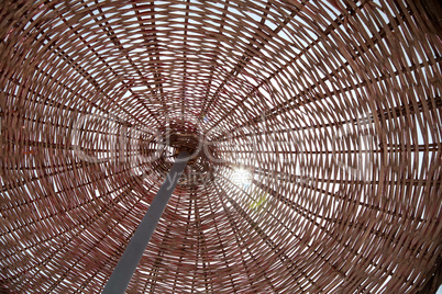 View inside the beach umbrella