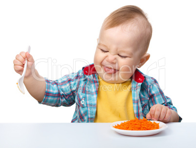Little boy refuses to eat