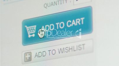 e-commerce, shopping on internet on pc monitor