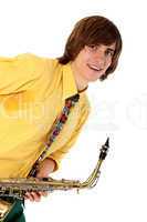 Man with a sax musical instrument