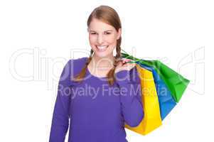 Frau mit Einkaufstaschen