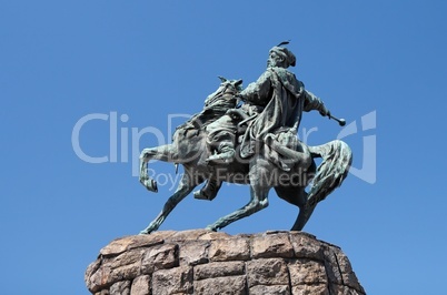 Equestrian statue (monument) of Hetman Bogdan Khmelnytsky in Kiev, Ukraine