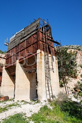 Old abandoned stone quarry on Carmel mount in Haifa, Israel