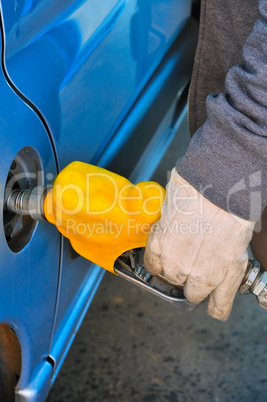 Refilling the car diesel fuel