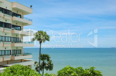 Modern popular hotels at the seashore, Pattaya, Thailand