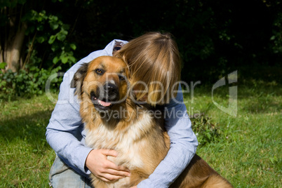 Frau und Hund
