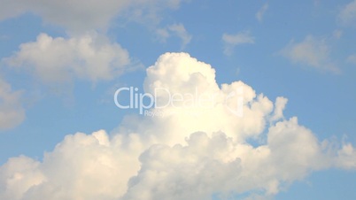 White Cloud float through the blue sky time lapse