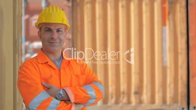 Manual worker with cargo containers