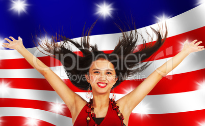 American Girl Celebrating