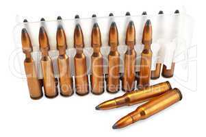 Ammunition for the automatic weapons in a package