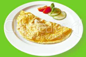 Omelette on the dish