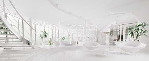 Interior of modern apartment panorama 3d render