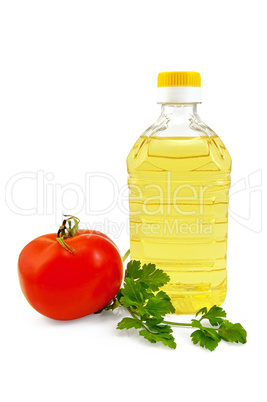 Vegetable oil with parsley and tomato