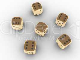 Golden playing dice