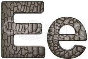 Alligator skin font E lowercase and capital letters
