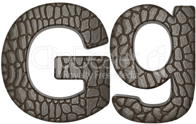 Alligator skin font G lowercase and capital letters